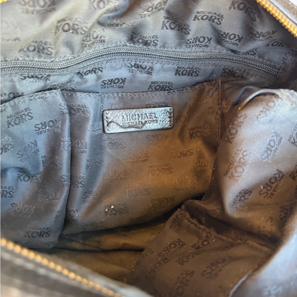 Michael Kors BEDFORD Small Satchel MK Monogram Jacquard Black Y2k Tote Logo - Picture 12 of 16